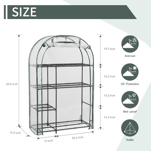 4 Tier Mini Greenhouse for Outdoors (White / 63" x 40")