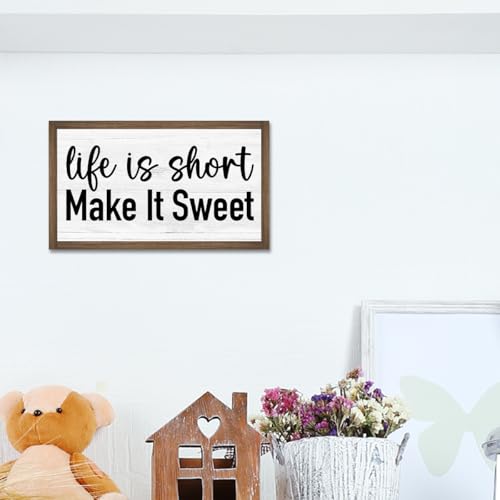 Life is Short Make it Sweet Wooden Box Sign Desk Decor (Life is Short Make it Sweet)