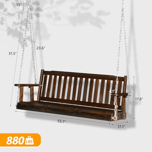 Upgraded 5 FT Wooden Porch Swing