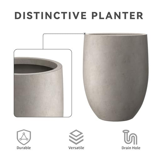 Tall Concrete Planter (Weathered Concrete / 21.7" h)