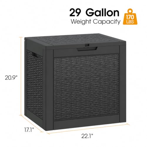 Outdoor Storage Box (Black / 29 Gallon)