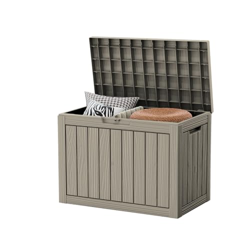 45 Gallon Small Outdoor Storage Deck Box (Grey / 45 Gallon)