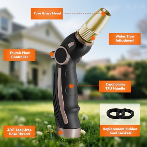 Garden Hose Nozzle (Oil Rubbed Bronze / 4 Watering Patterns)