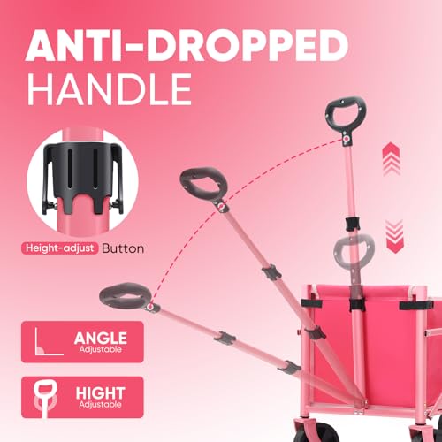 Lightweight Collapsible Wagon (Pink / 220 lbs)