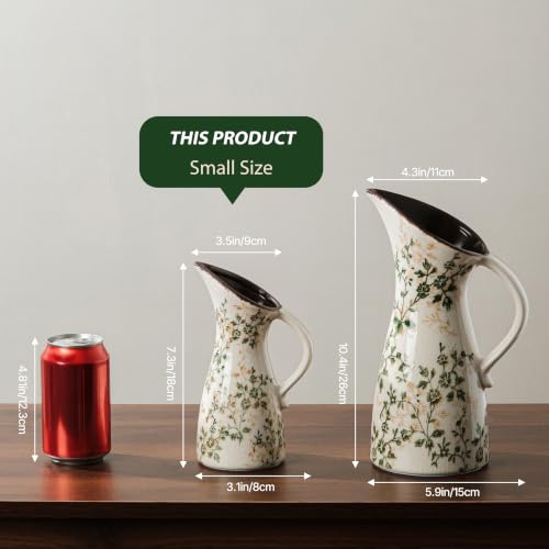 Ceramic Flower Vase for Home Decor (14-green and Beige)
