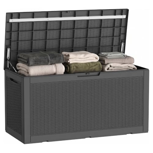 120 Gallon Waterproof Outdoor Storage Box (Black / 120 Gallon)