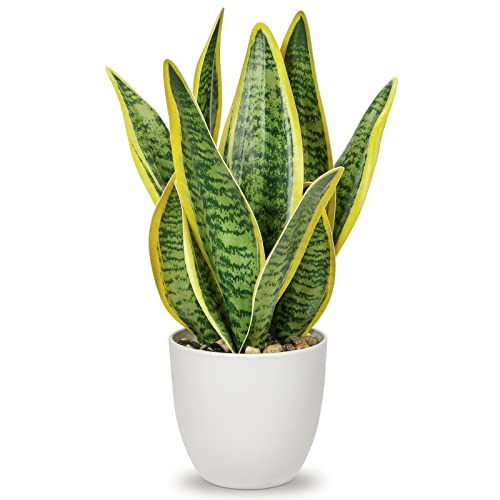 Artificial Snake Plant Potted Faux Sansevieria Trifasciata Plants