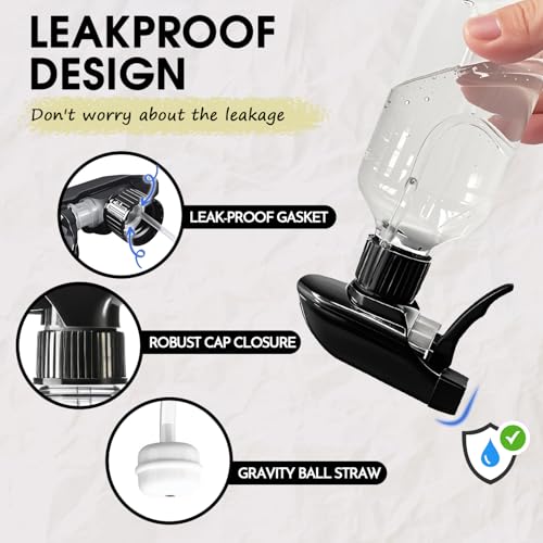 Plastic Spray Bottles 2pcs 16oz Small Bottle for Cleaning Brown & Clear (16 Ounces / Clear & Brown)