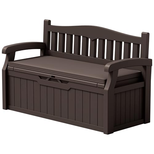 80 Gallon Storage Bench with Cushion (Dark Brown / 80 Gallon with Cushion)