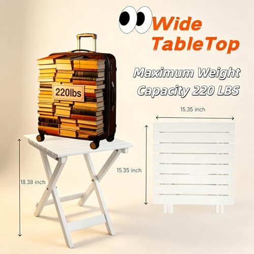 Outdoor Small Table Square Folding Wooden Patio Side Table Furniture Table for Adirondack Chair