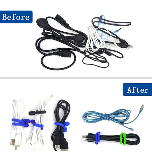 Twist Ties Silicone Cable Ties with Holes (Blue)