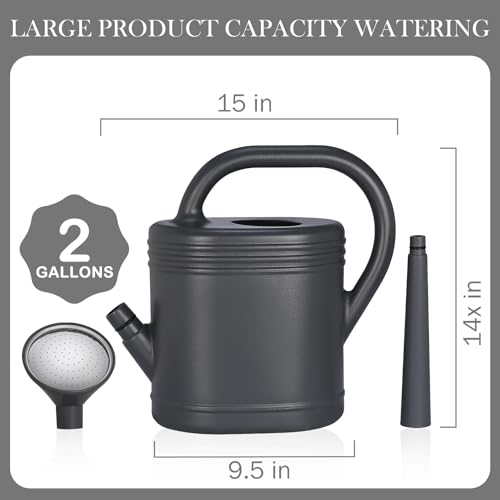 2 Gallon Watering Can for Indoor Plants (Gray / 2 Gallon)
