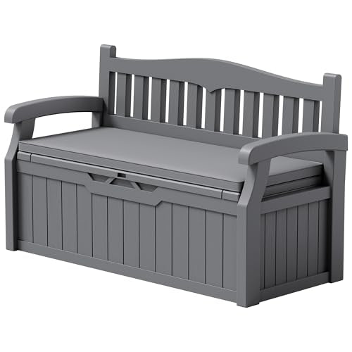 80 Gallon Storage Bench with Cushion (Grey / 80 Gallon with Cushion)