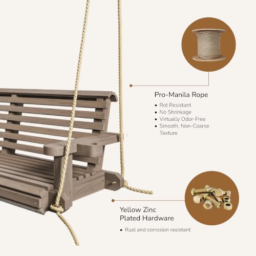 Amish Heavy Duty 800 Lb Roll Comfort Treated Porch Swing W
