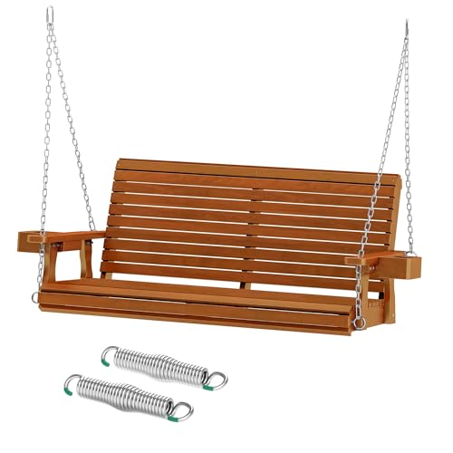 Wooden Outdoor Porch Swings (Teak Tone / 4 FT)