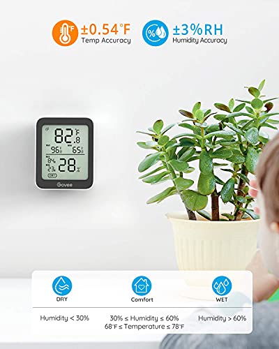 Indoor Hygrometer Thermometer 2Pack H5075 with Bluetooth App Control (2 Count)