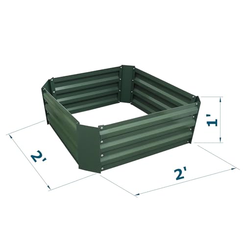 2x2x1FT Green Metal Raised Garden Bed Kit (Green / 2x2x1 ft)