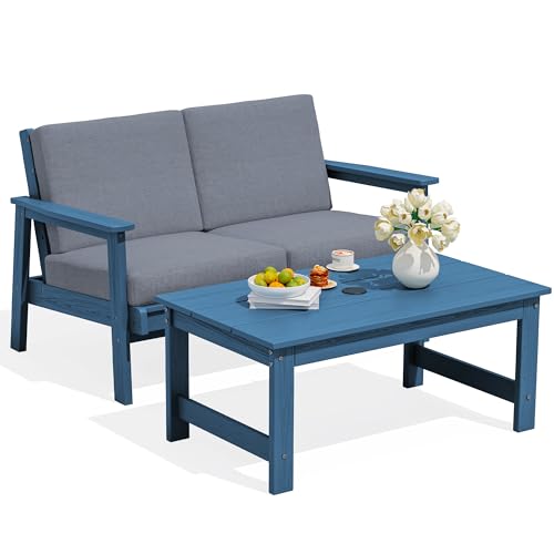 Outdoor Loveseat with Coffee Table