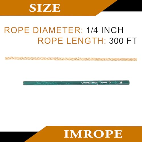 6mm x 300 Feet Natural Jute Rope (Natural Jute / 6mm x 300 Ft)