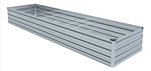 12x2x1.5FT Galvanized Raised Garden Beds Kit Large Outdoor Metal Gardening Planter Box for Vegetable Elevated Flower Herbs (Silver(1 Pack) / 12x2x1.5FT)