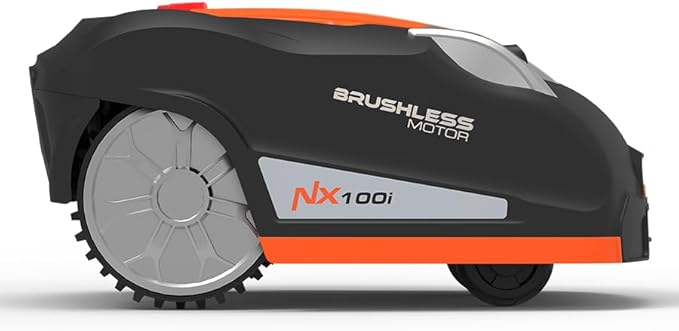 Yard Force NX100i Robotic Mower with Wi-Fi Connection, 28V Battery, App Control, Automatic Mowing and Charging (1/4 Acre Wired)