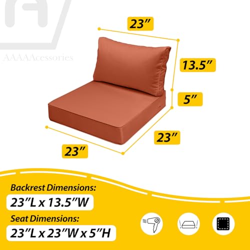Outdoor Chair Cushions (Rust / 23"x23"x5" / 23"x13.5")