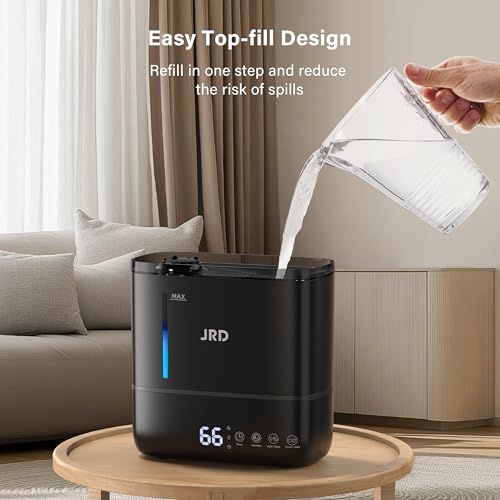 Top Fill 4L Humidifiers for Bedroom (Black 4L-B)