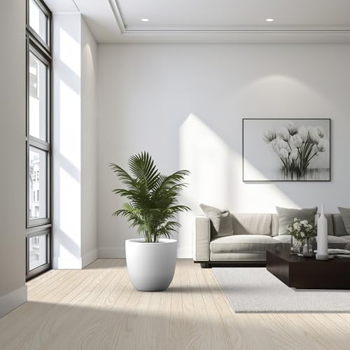 18" Dia Round Concrete Planter (Pure White / 18"d)