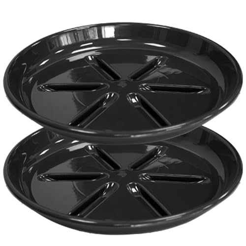 2 Pack of Plant Saucer 10 inch (10in*2 / Black)