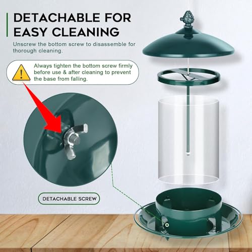 Metal Bird Feeders for Outdoors Hanging (Green)