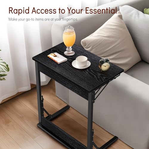 24" TV Tray Table Set of 4 (Midnight Black / 4PK)