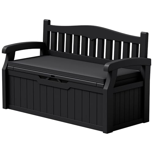 80 Gallon Storage Bench with Cushion (Black / 80 Gallon with Cushion)