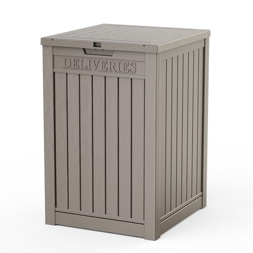 56 Gal Waterproof Outdoor Storage Box UV Resistant Deck Box (Grey / 56 Gallon)