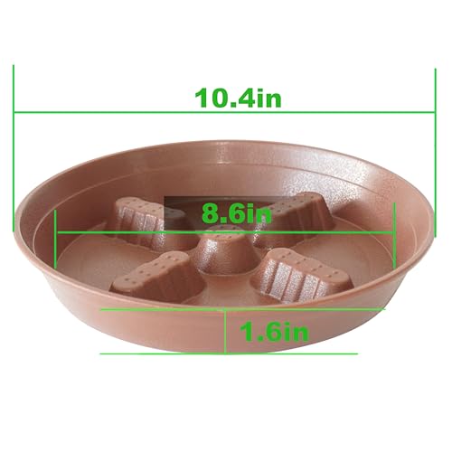 4 Pack Plant Saucer 10 inch (10"-4 Pack / Brown)
