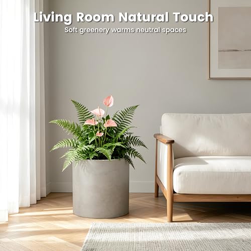 Accent Round Cylinder Weathered Concrete Planter 12.6" Tall (Weathered Concrete / 12.6" Dia)