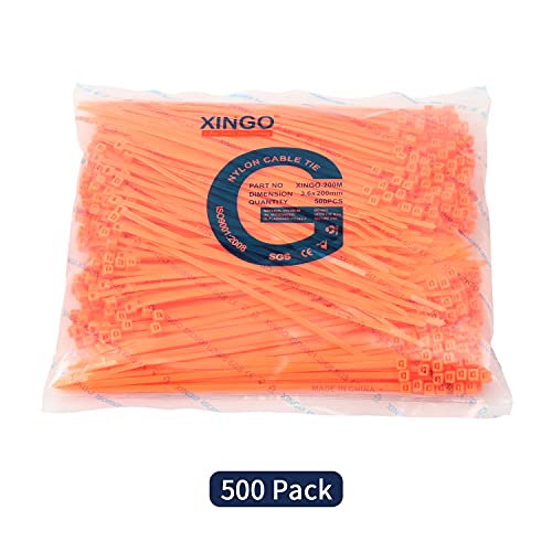 8 Inch Cable Zip Ties (8 inch (40 lbs, 500 pcs) / Orange)