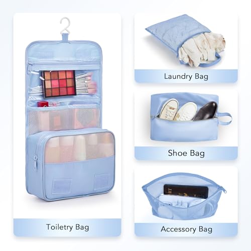 10 Set Compression Packing Cubes for Travel Essentials (Light Blue)