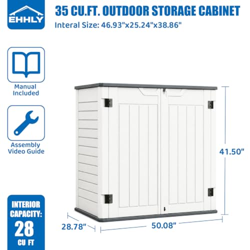 Horizontal Resin Storage Shed (White / 35 Cuft/No Shelves)