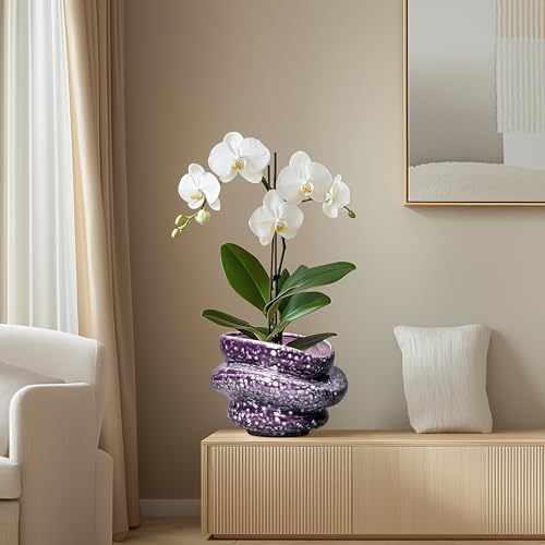 Ceramic Pots for Plants (Purple (10.6 X 7.5 In))