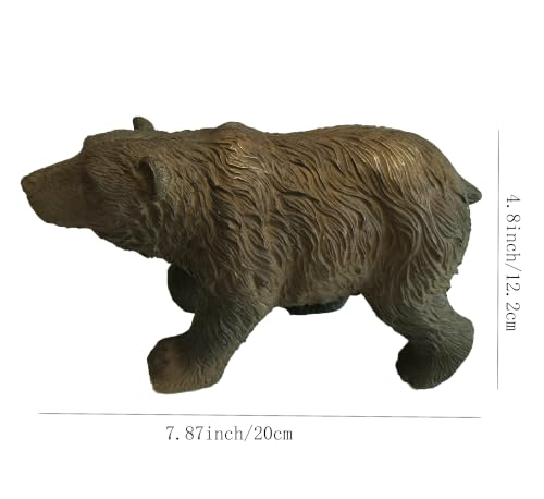 Rustic Bear Statue Shelf Decor (Black Brown-s)