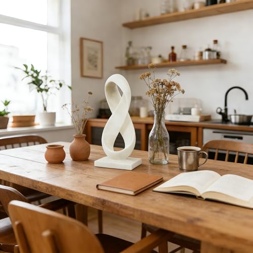 Modern Abstract Statue (Infinity Loop - White)