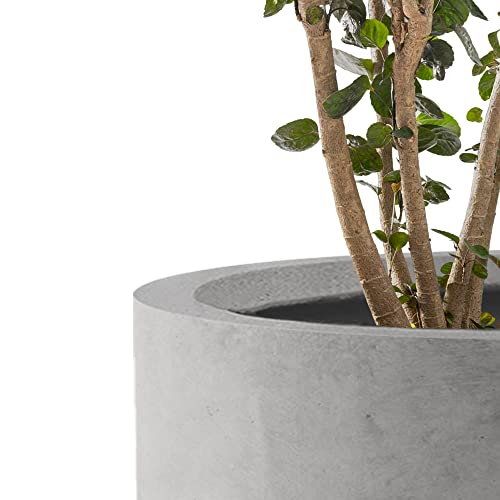 Accent Round Cylinder Pale Gray Concrete Planter 12.6" Tall