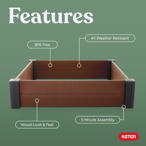 48" X 48" inches Wood Look Raised Garden Bed