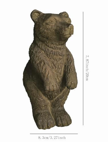 Rustic Bear Statue Shelf Decor (Black-brown)