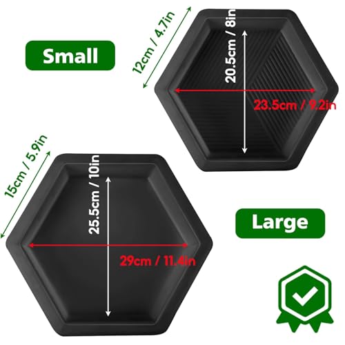 2 Size Hexagon Stepping Stone Mold (Black)