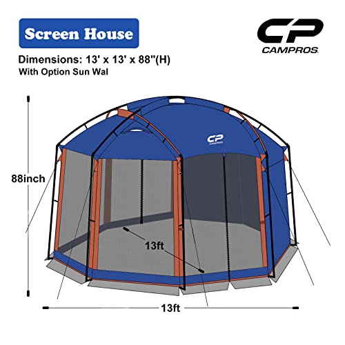 Screen House Tent 13 x 13 Ft Screened Mesh Net Wall Canopy (Blue-1 / 13'x13')