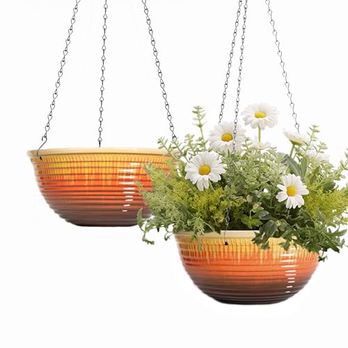 10 Inch Glazed Hanging Planters 2 Pack