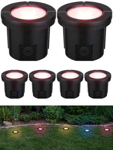 6 Pack Dia. 4 Inch RGBCW Well Lights (Black)