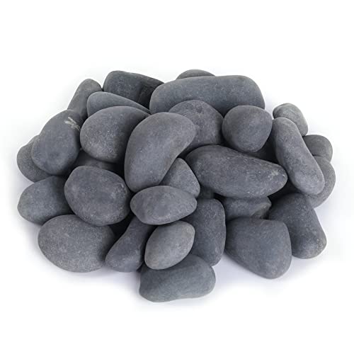 20LB Stones Pebbles River Rocks (20 Pounds / Black)
