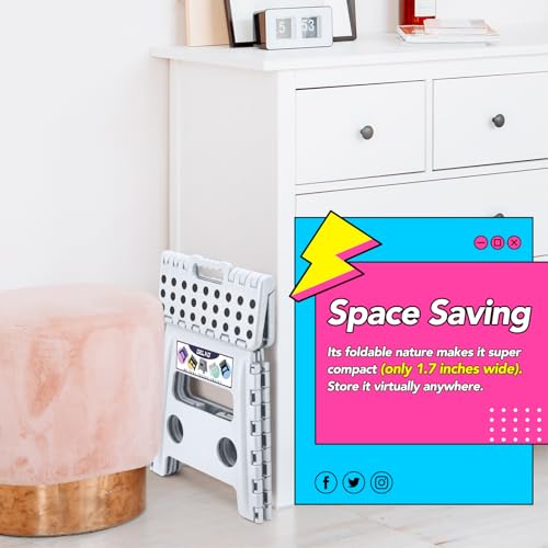 Folding Step Stool 13 inch 2 Pack (White / 13 Inch-2 Pack)